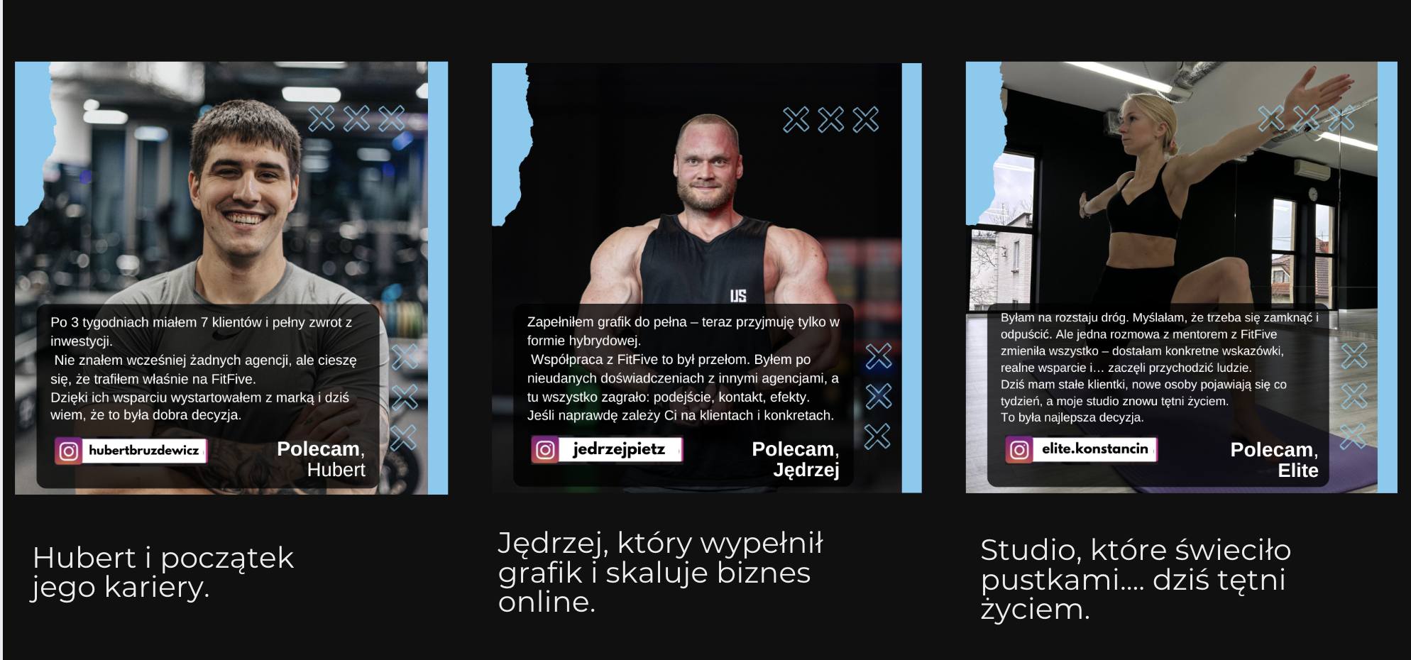 Rekomendacja klientów FitFive — Hubert, Jędrzej i Elite